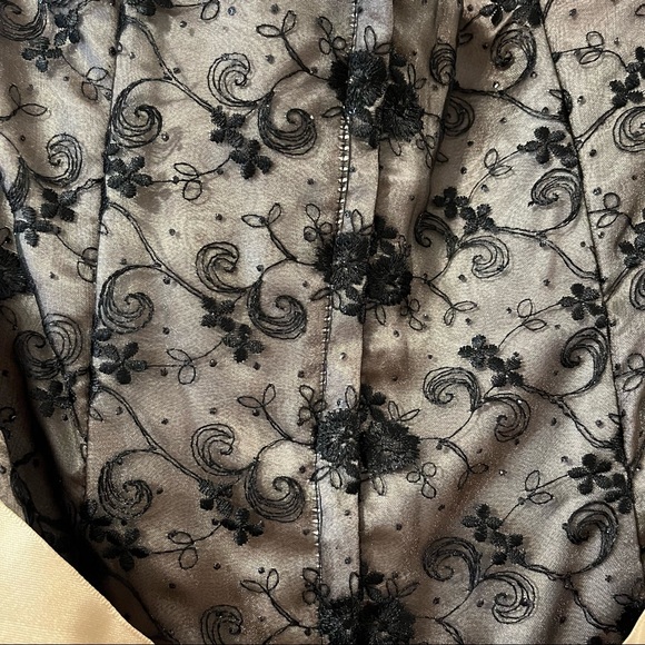 Jessica McClintock Strapless Dress - Black and Champagne - Size 6 - Picture 6 of 9